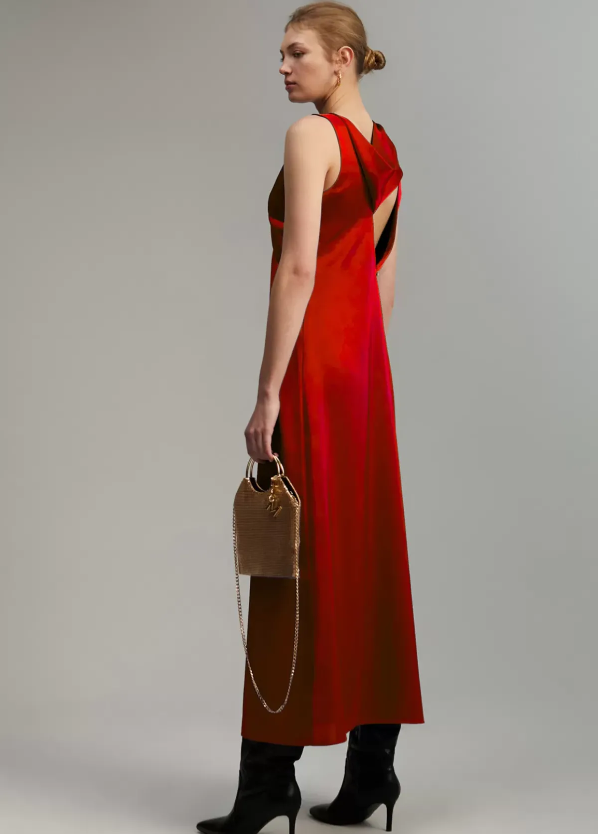 Best Vestido midi satén Vestidos Y Faldas