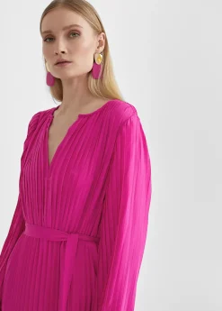 Outlet Vestido plisado con manga Vestidos Y Faldas