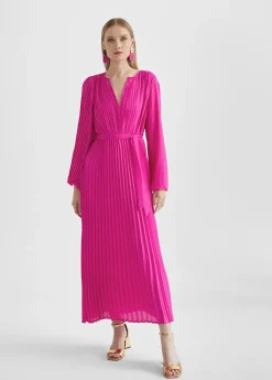 Outlet Vestido plisado con manga Vestidos Y Faldas