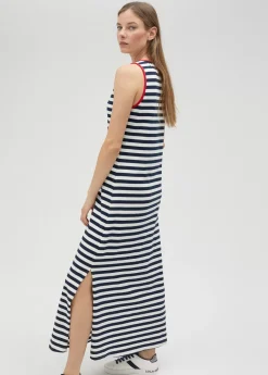 Outlet Vestido rayas midi de algodón 100% - Lola Casademunt Vestidos Y Faldas