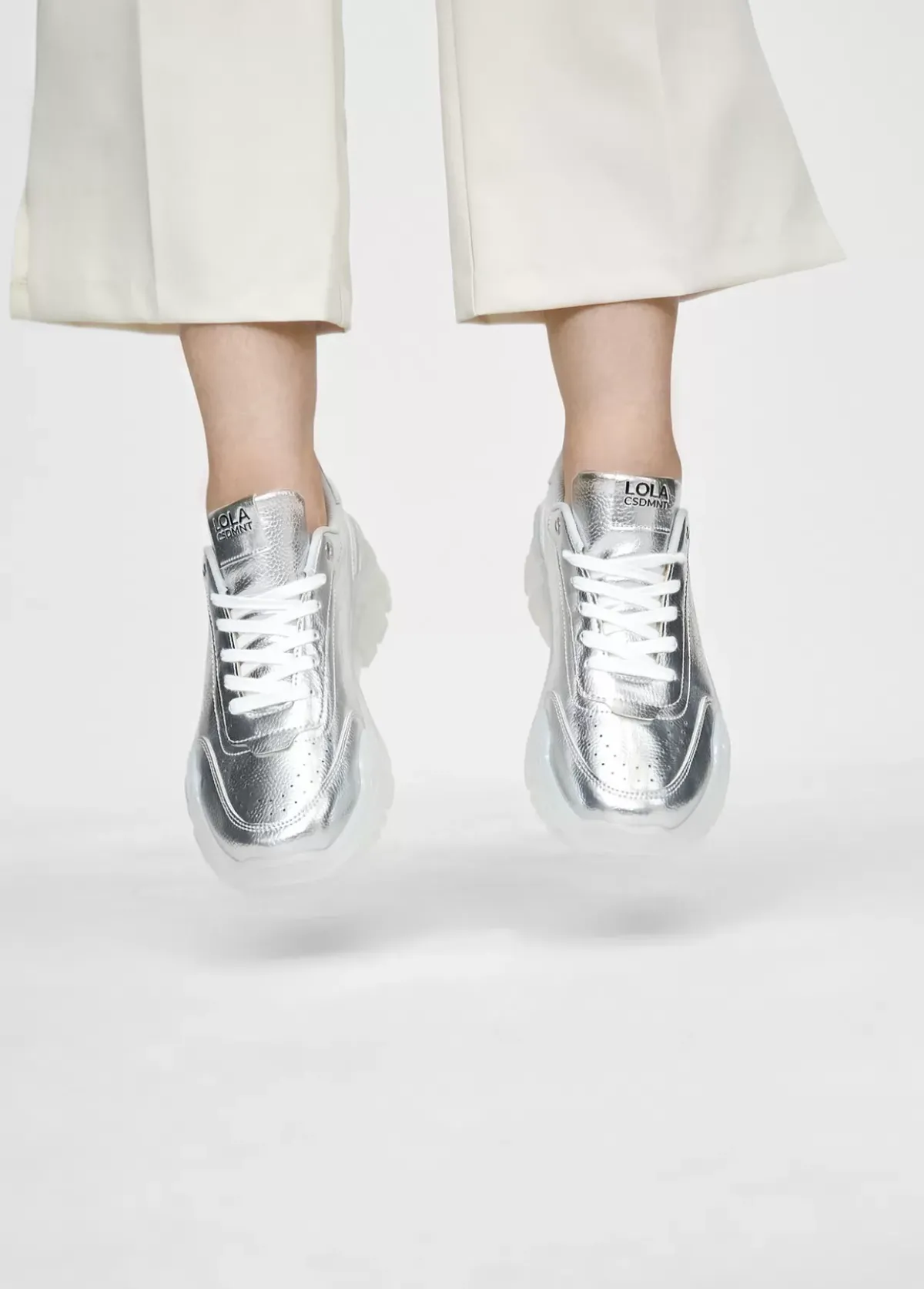 Sale Zapatillas tipo sneakers metalizadas Calzado