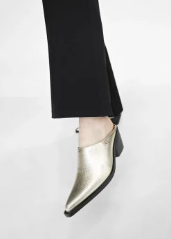 Clearance Zueco dorado con punta Calzado